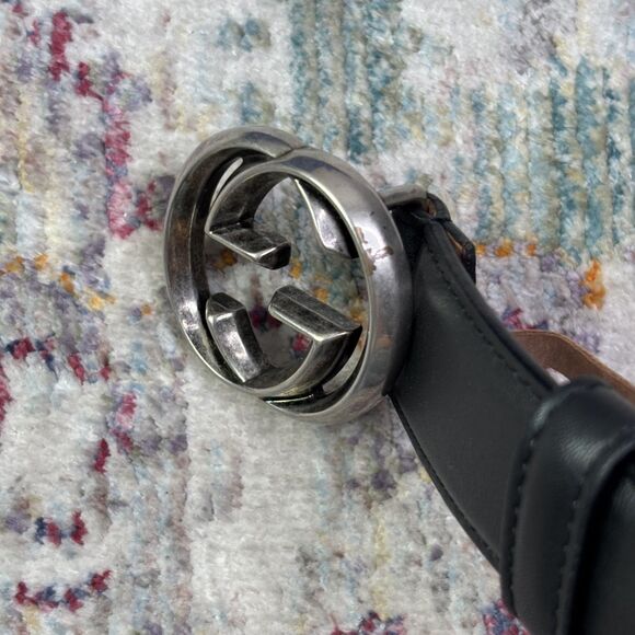 Gucci Black Interlocking G Black Belt - Picture 2 of 7